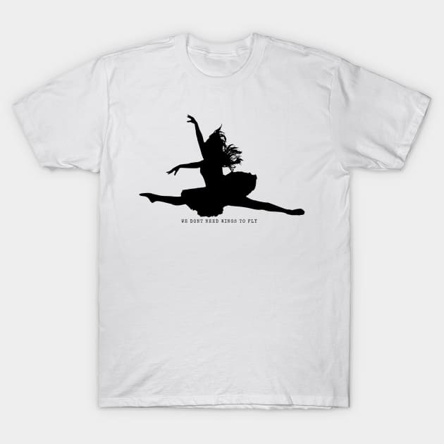 ballerina- black design T-Shirt by AstrayArt